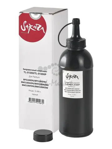 Заправочный комплект тонера с чипом Sakura ZKTN-5120X  для Pantum , черный, 380гр.