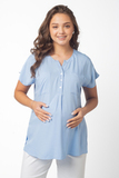 Блузка для беременных 15922 голубой