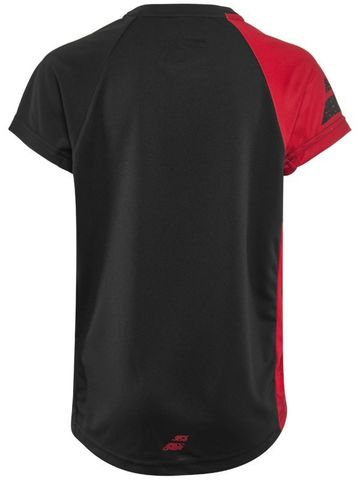 Теннисная футболка для мальчиков Babolat Performance Crew Neck Tee Boy - black/salsa