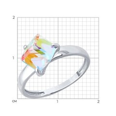 Кольцо из серебра 925 пробы с кристаллом SWAROVSKI перламутр
