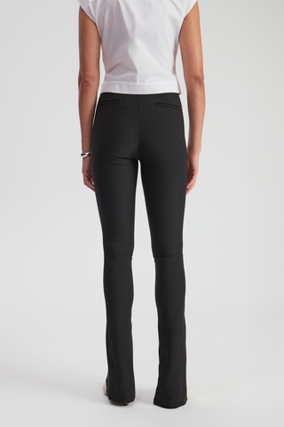 Брюки скинни черные с разрезами