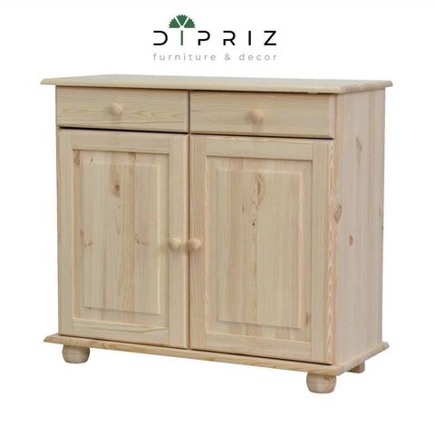 Тумба Лена двухдверная (нижняя часть буфета), прозрачный лак