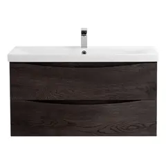 BelBagno MARINO-CER-N-900-2C-SO-RNG-P MARINO-CERN- База под раковину подвесная с двумя выкатными ящиками, Rovere Nature Grigio, 896x455x500, MARINO-CER-N-900-2C-SO-RNG-P фото