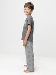 пижама  для мальчика  К 1599/железо,костюмная клетка