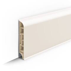 Плинтус ПВХ Идеал Дюра округлый 033 Кремово-белый 80х16х2200 мм