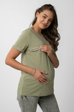Футболка для беременных и кормящих 18072 шалфей