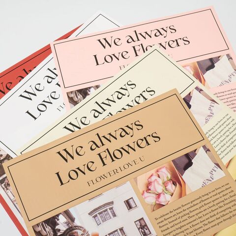 Упаковочная пленка/для цветов, Двухсторонняя матовая, Романтика, белая, 65 мкм, 0,4*0,56 м, 5 шт.