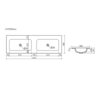 Ceramica Nova Grace CN7022MBWX Раковина мебельная прямоугольная с двумя чашами без отв. под смеситель, 141x45.7