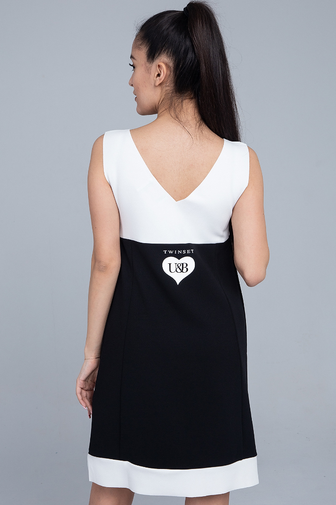 Модное черно-белое платье Twin-Set
