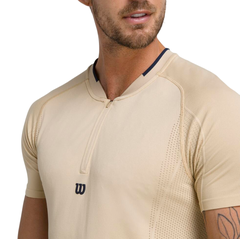 Теннисное поло Wilson Players Seamless Zip Henley 2.0 - safari