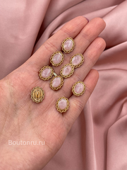 Пуговицы золотистые ажурные розовый мрамор