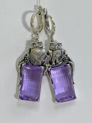 Филин (серьги из серебра)
