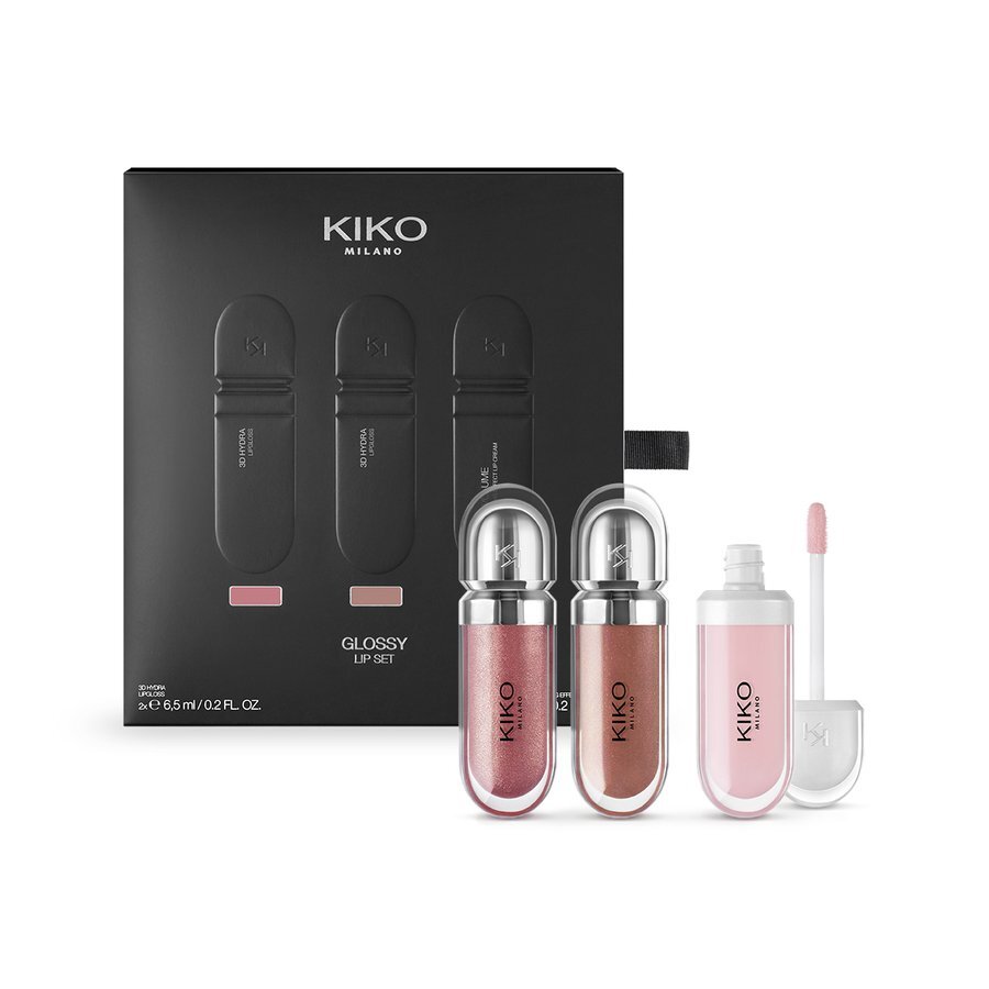 Набор блесков KIKO Milano Glossy Lip Set (17, 20 и 01 plumper)