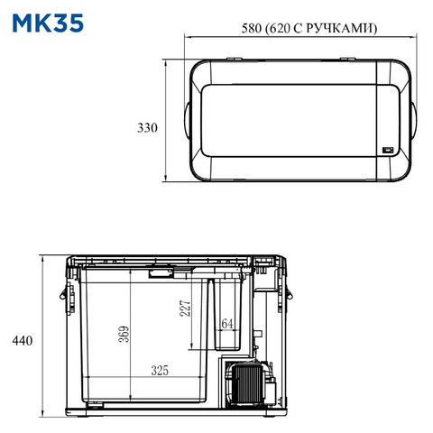 Компрессорный автохолодильник Alpicool MK35 (35 л.) 12-24-220В