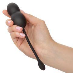 Черные вагинальные виброшарики с браслетом-пультом Wristband Remote Ultra-Soft Kegel System - 