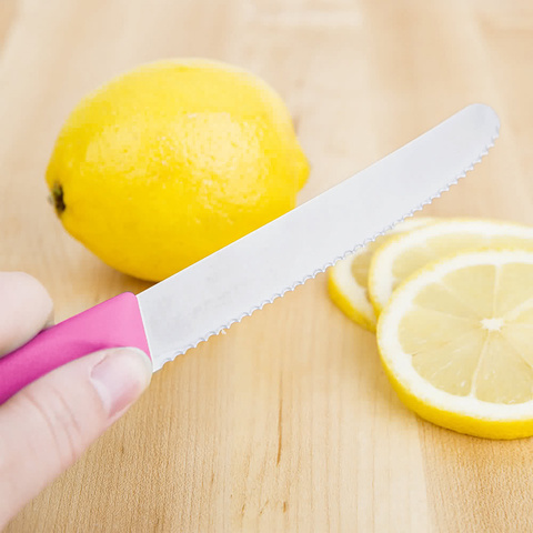 Нож Victorinox с волнистым лезвием, розовый (6.7836.L115)