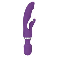 Фиолетовый двусторонний вибростимулятор G Motion Rabbit Wand - 25,4 см. - 