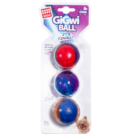 Gigwi игрушка для маленьких собак Ball три мяча с пищалкой (диаметр 5 см)