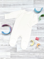 Комбинезон Mjölk Sleep and Play Ecru, швы наружу