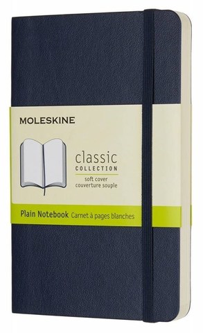 Блокнот Moleskine Classic Soft, цвет синий, без разлиновки (QP613B20)