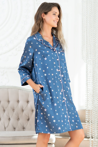 Рубашка Stars 7077 синий Mia-Mella