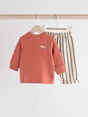 Свитшот и штаны в комплекте для малышей Next N22-636, Кирпичный, Бежевый