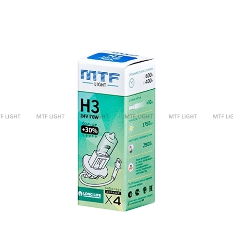 Галогеновые лампы MTF Light HS2403 Standard+30% H3 24V, 70W