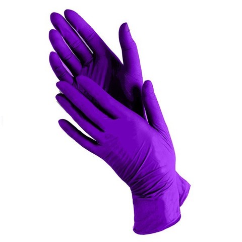 Перчатки одноразовые НИТРИЛОВЫЕ фиолетовые/голубые, размер L