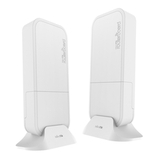 MikroTik Wireless Wire (Pair of preconfigured wAPG-60ad devices for 60Ghz link (Phase array 60 degree 60GHz antennas, 802.11ad wireless, four core 716MHz CPU, 256MB RAM, 1x Gigabit LAN, RouterOS L3, P