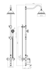 Стойка душевая со смесителем HAIBA HB24181-5 золото