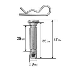 Болт срезной под шплинт UNITED PARTS 8х35мм (комплект 4шт)
