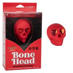 Красный вибромассажер в форме черепа Bone Head Handheld Massager - 