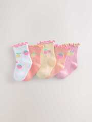 Носки для малышей Next E48-281, 5 шт., Белый, Розовый, Светло-желтый