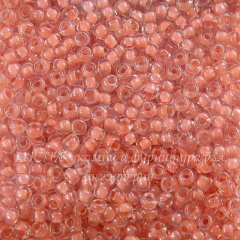 38689 Бисер 9/0 Preciosa Кристалл блестящий с оранжево-розовым центром
