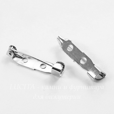 Основа для броши 25х5 мм (цвет - платина), 95-100 штук