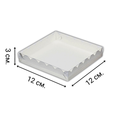 Коробочка для печенья 12х12х3 см белая