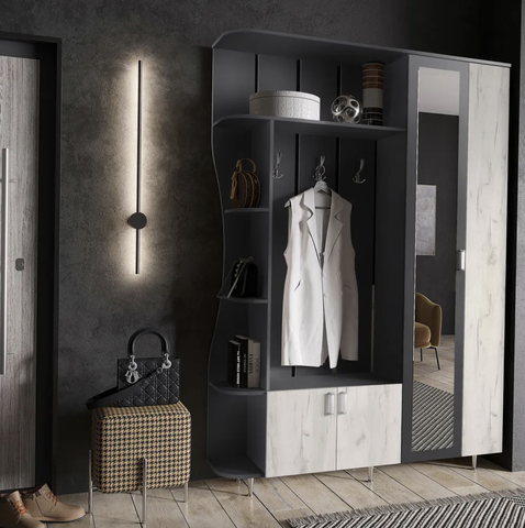 Прихожая Лика-1 графит/крафт белый