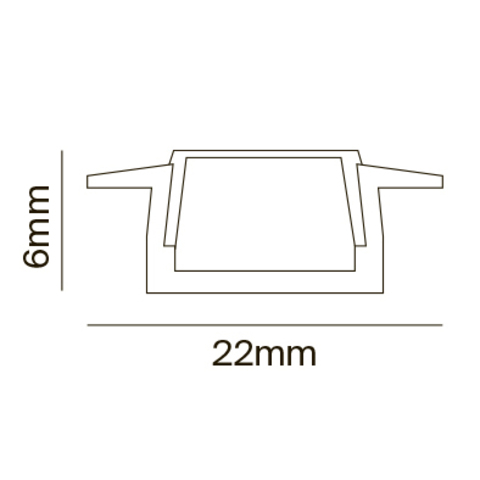 Алюминиевый профиль Maytoni встраиваемый с фланцем 22×6 (Серебро, 2 м), ALM004S-2M