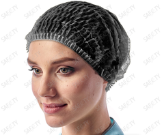 Шапочка "Шарлотта" одноразовая "СЕЙФИТИ", ЧЁРНАЯ, 100 шт/уп, Россия