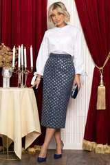 Юбка с пайетками Кетти (синяя) Ю14770-10М LT Collection