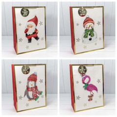 
          Пакет подарочный 40 х 55 х 20 см Набор 4 шт "Новый год" с 3D аппликацией (Белый)