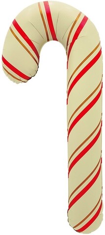 К Фигура, Леденец трость, Бежевый/Красный, 33''/84 см, 1 шт. (под воздух)