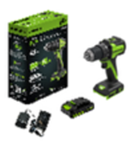 Дрель-шуруповерт аккумуляторная Greenworks DD350, 24V, б/щет, 27/50 Нм, 0-500 / 0-1900 об/мин, 13мм, 1х2Ач,ЗУ, кор (DD350CUA)