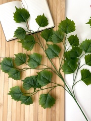 Осина, ветка искусственная, зеленая, 60 см, набор 2 шт.