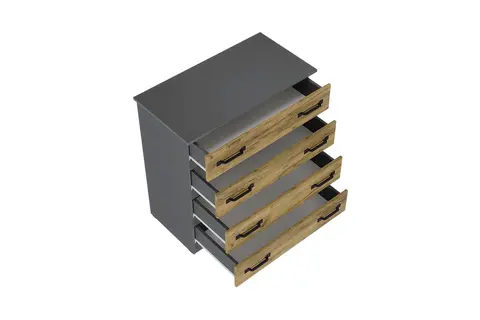 Комод Лофт графит / крафт