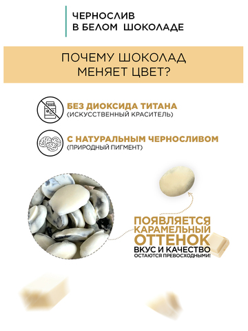 Конфеты чернослив в белом шоколаде без сахара 150г