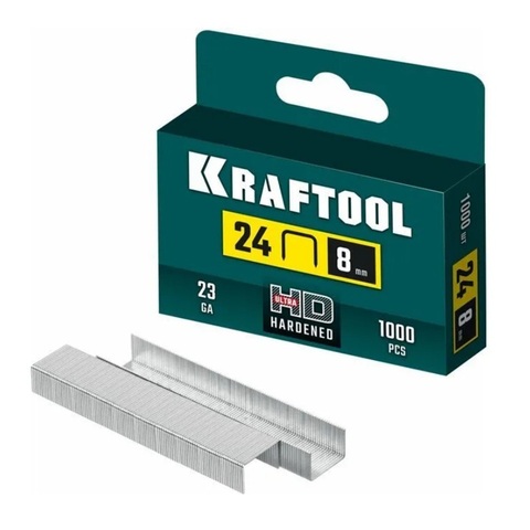 KRAFTOOL скобы тип 24, 8 мм, калибр 23GA. 1000 шт (31724-08)