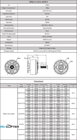 IFlight XING-E 4214 400KV FPV Motor (11-15", 6-12S, до 3.4/7.0 кг)