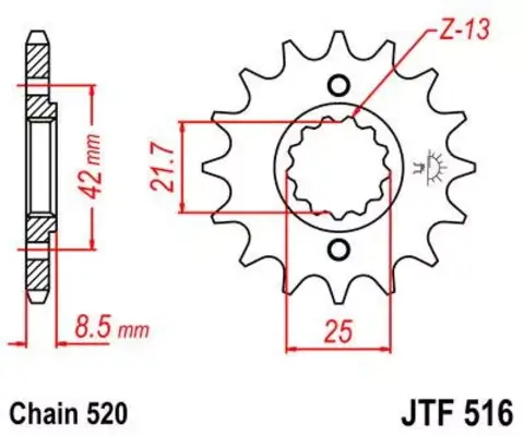 Звезда ведущая JTF516 16RB