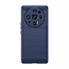 Чехол синего цвета на смартфона Xiaomi Mi 12S Ultra, мягкий отклик кнопок, серия Carbon от Caseport